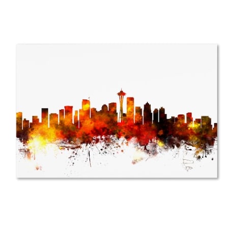 Michael Tompsett 'Seattle Washington Skyline III' Canvas Art,12x19